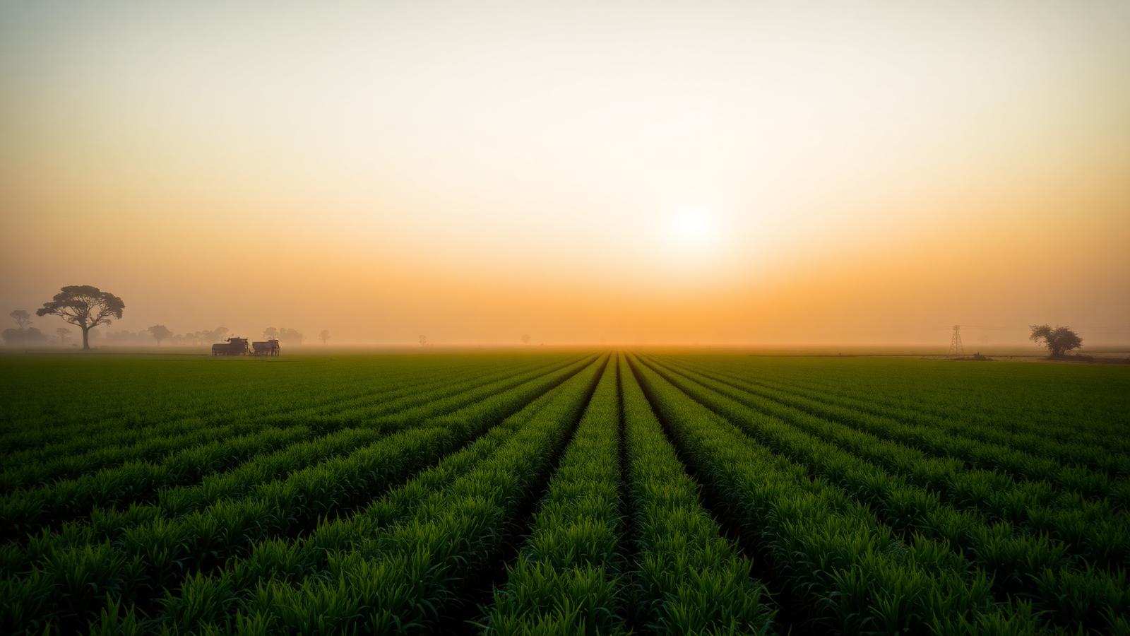 Farmland at golden hour